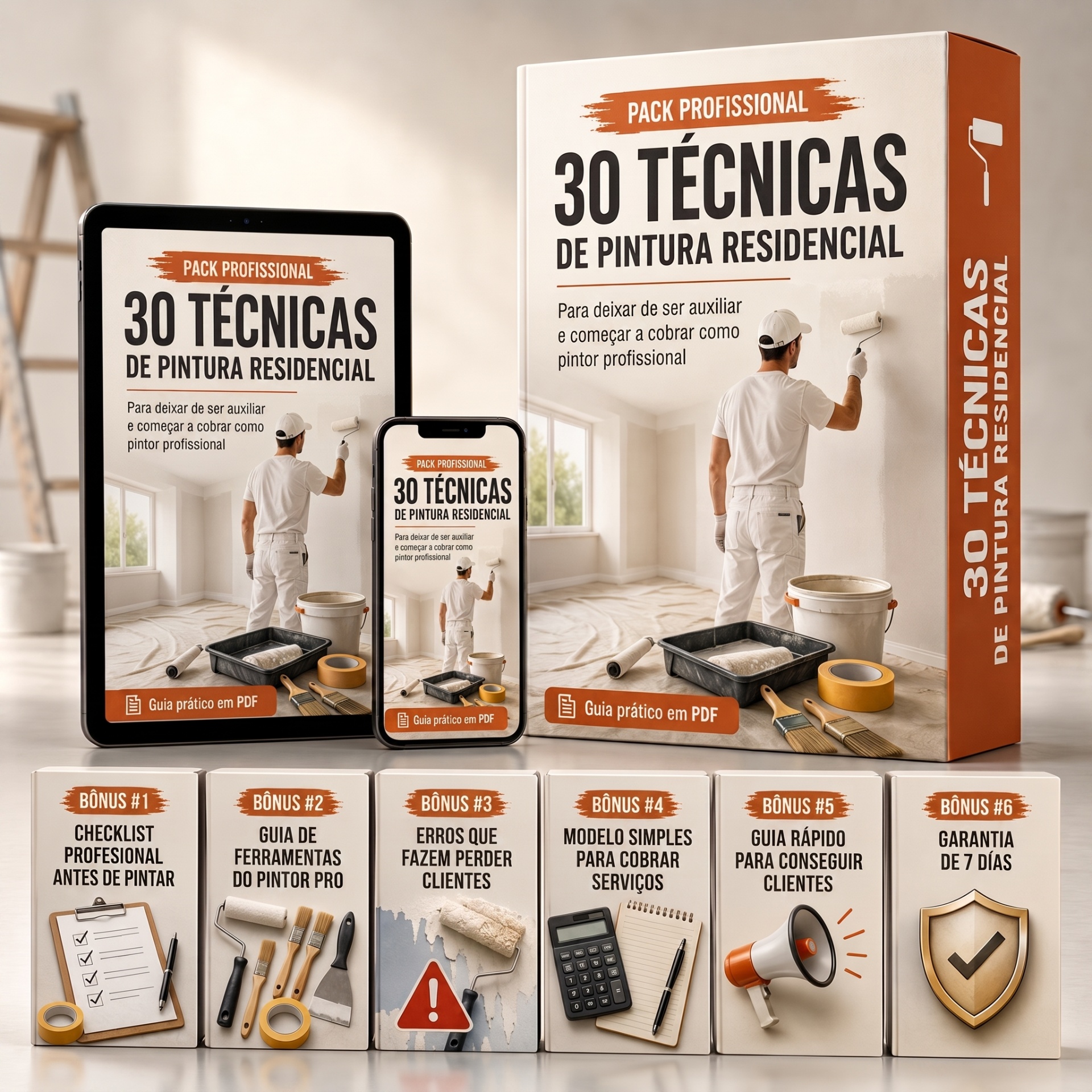 Pacote completo — 30 Técnicas de Pintura Residencial com bônus